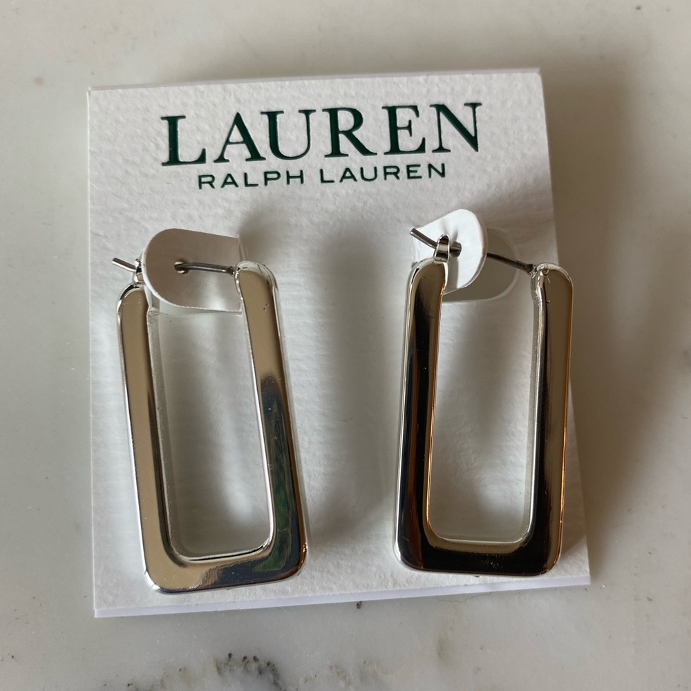 Silver link hoops by Lauren Ralph Lauren